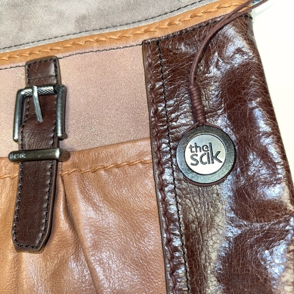 The Sak Boho Leather Crossbody Bag Brown Tan Suede Adjustable strap - Picture 2 of 7